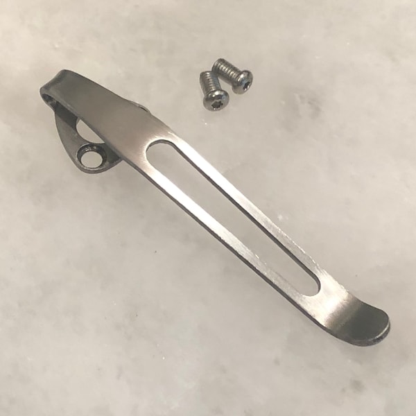 Satin Titanium Deep Carry Pocket Clip For Spyderco Tenacious Persistence Ambitious Resilience Folder Knife