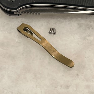 Gold Titanium Deep Carry Pocket Clip For WE Knife CIVIVI Elementum Knife