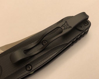 Clip de bolsillo profundo de titanio negro mate para cuchillos Benchmade Osborne 940 y 943