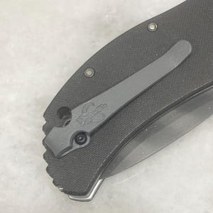 Flat Gray Titanium Deep Carry Pocket Clip For Zero Tolerance ZT0300 ZT0350 ZT0301 ZT0303 Knife with Mythosaur Skull image 4