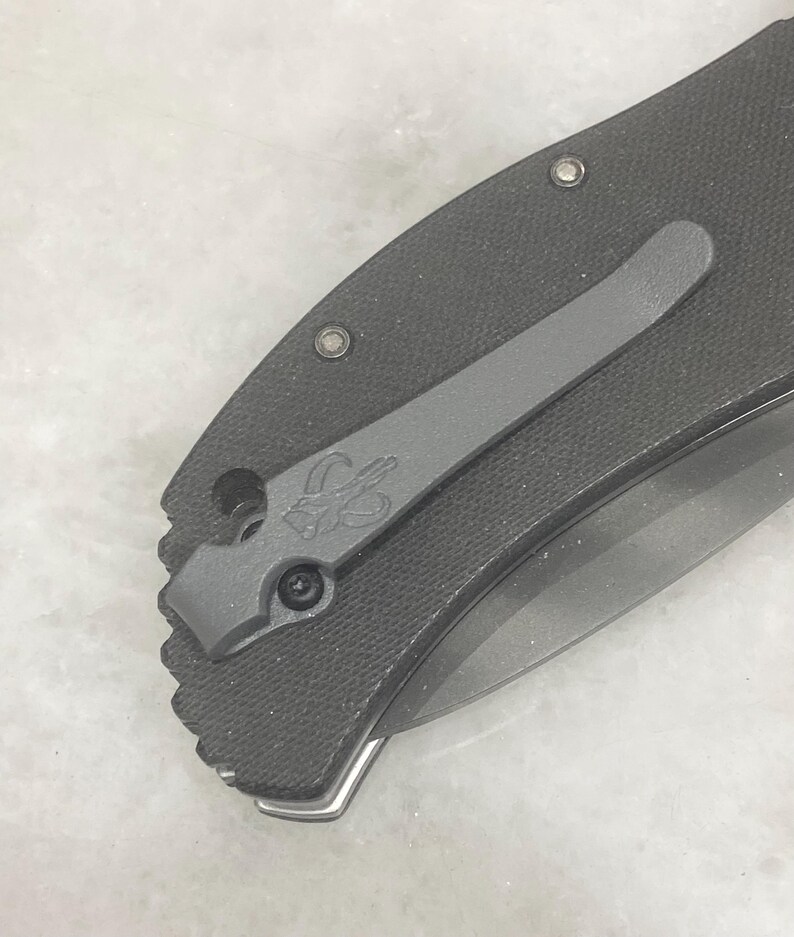 Flat Gray Titanium Deep Carry Pocket Clip For Zero Tolerance ZT0300 ZT0350 ZT0301 ZT0303 Knife with Mythosaur Skull image 4