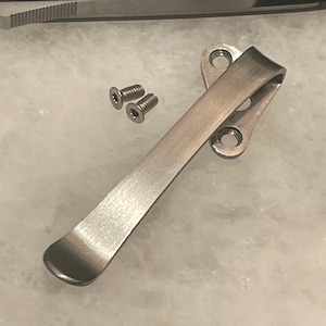 Satin Finish Titanium Deep Carry Pocket Clip For Andrew Demko AD20.5 Knife Folder - Right Hand