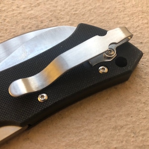 Satin Titanium Deep Carry Pocket Clip For Cold Steel Black Talon II Knife Folder