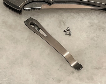 Zero Tolerance ZT0450折りたたみナイフ用チタン製ディープキャリーポケットクリップ