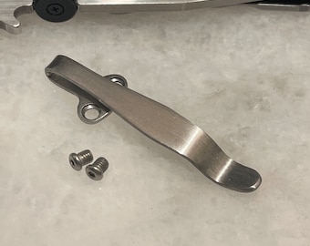 Satin Titanium Deep Carry Pocket Clip For Kershaw Emerson CQC-6K CQC-7K CQC-8K Knife