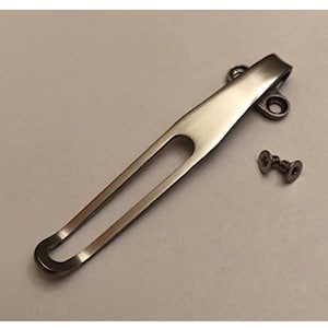 Satin Titanium Deep Pocket Clip For Kershaw Scallion Knife 1620 1620BLK