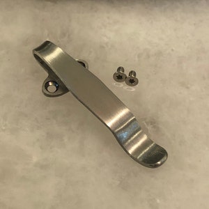 Satin Titanium Deep Carry Pocket Clip For MicroTech LUDT 135-1 Knife