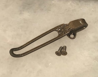 Gold Titanium Deep Carry Pocket Clip Made For Spyderco C240CFP Smock Knife