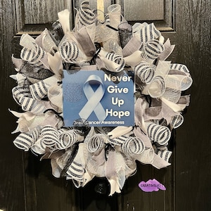 Brain Cancer Awareness Wreath | Brain Cancer Hope Wreath | Brain cancer survivor wreath