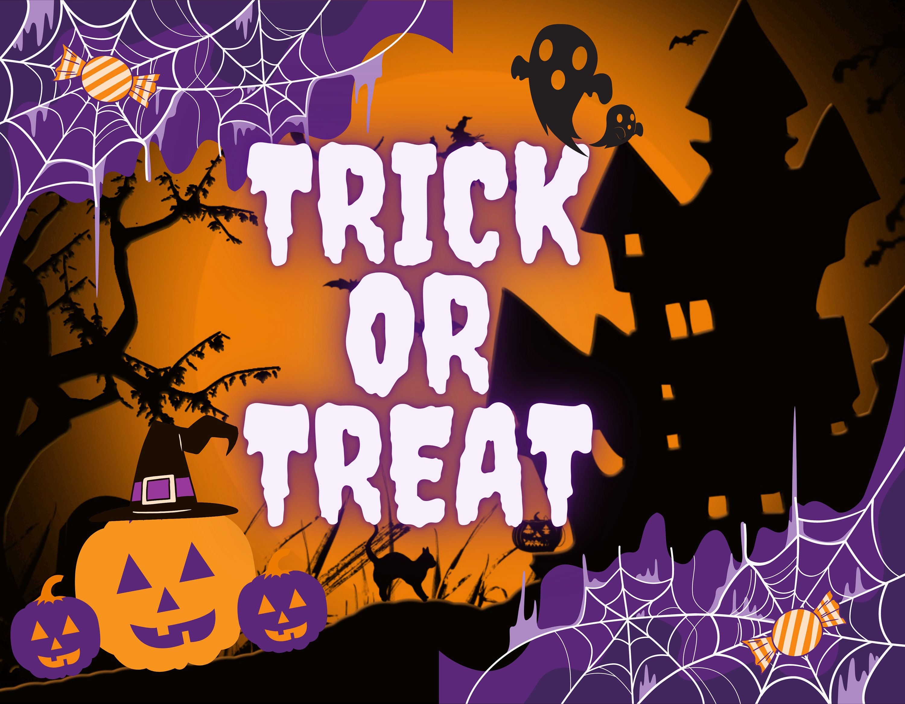 Trick Or Treat 2021 Sign Halloween 2021 Sign Halloween Etsy