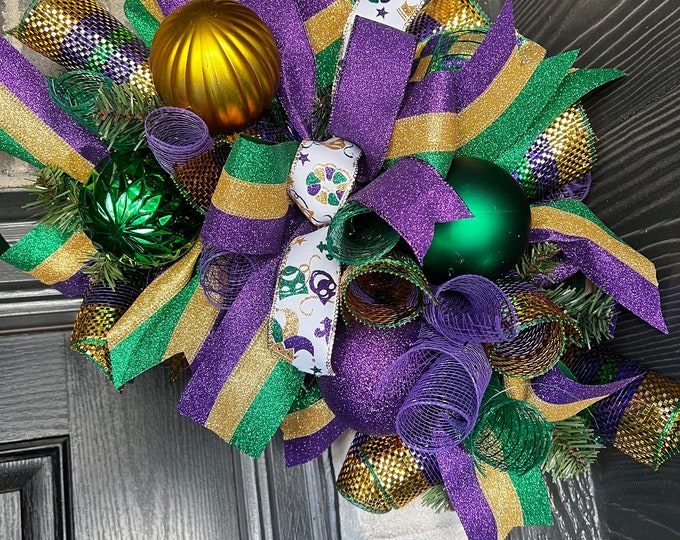 how to make mardi gras door garland