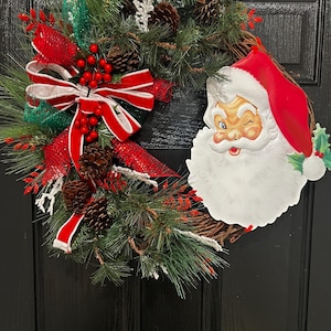 Santa Wreath | Christmas Wreath|Santa Christmas Wreath|Santa Wreath|Santa Decor| Christmas Wreath| Winking Santa Wreath