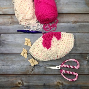 Wonky Heart Beanie Crochet PDF Pattern, Crochet Beanie, Heart Beanie, Valentine Hat, Kids Valentine Beanie, Ladies Valentine Hat, Tween image 8