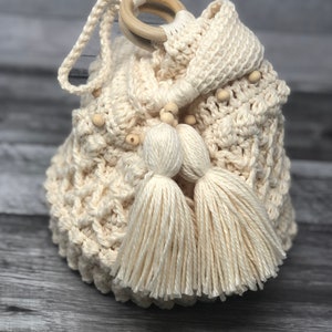 Bolso nupcial de nudo japonés con cuentas Boho, bolsa de ganchillo, bolso de nudo de ganchillo, pulsera de ganchillo, bolso boho, pulsera boho, bolso de ganchillo con cuentas