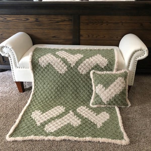 Wonky Heart Blankie & Pillow C2C Pattern, Corner to Corner Crochet Pattern, Crochet Blanket Pattern, Crochet Pillow Pattern, Kids Blanket image 8