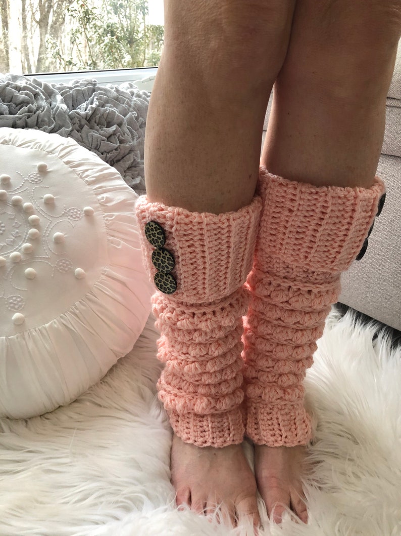 Stonebridge Leg Warmers, Crochet Leg Warmers, Yoga, Ballet, Exercise, Leg Warmers, Crochet PDF Pattern, Decorative Buttons, Mommy and Me image 3