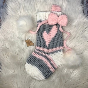 Wonky Heart Stocking, Crochet Stocking Pattern, Stocking Stuffer, Christmas Home Decor, Crochet Christmas Stocking, DIY Christmas Ornaments
