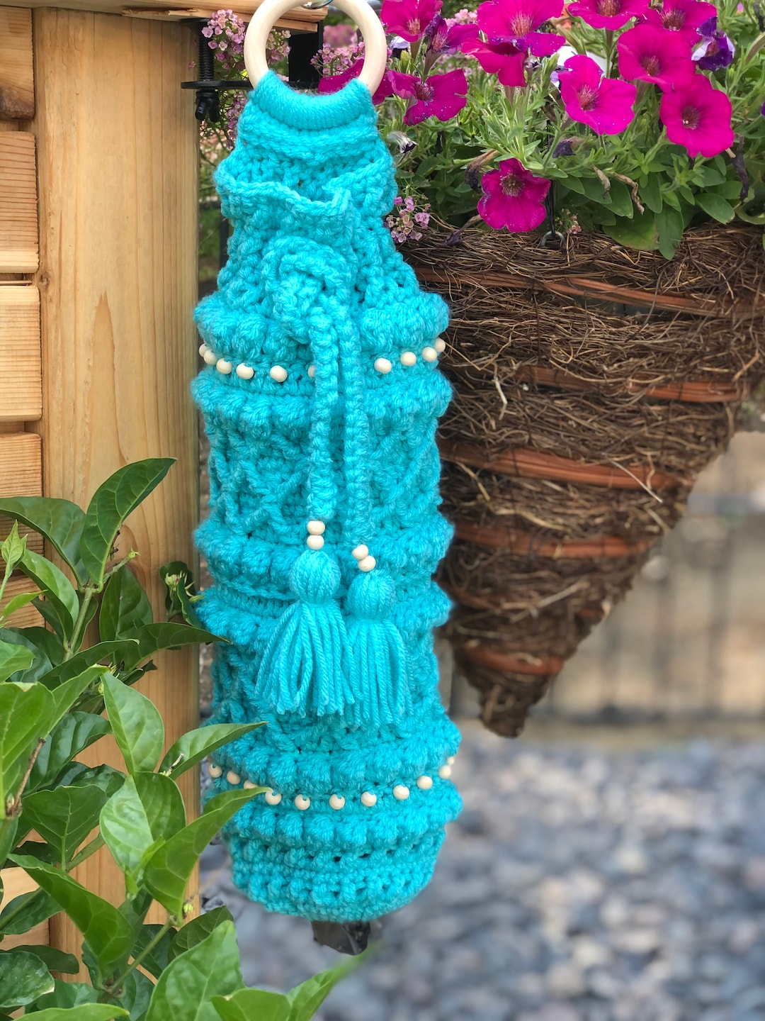 Boho Beaded Bag Dispenser PDF Digital Download Crochet Pattern, Kitchen