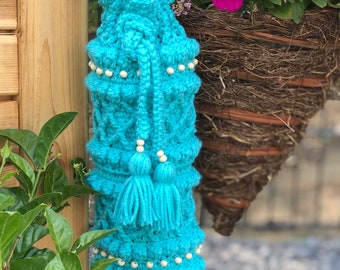 Boho Beaded Bag Dispenser PDF Digital Download Crochet Pattern, Kitchen Storage, Crochet Bag Holder, Plastic Bag Dispenser Pattern, Recycle