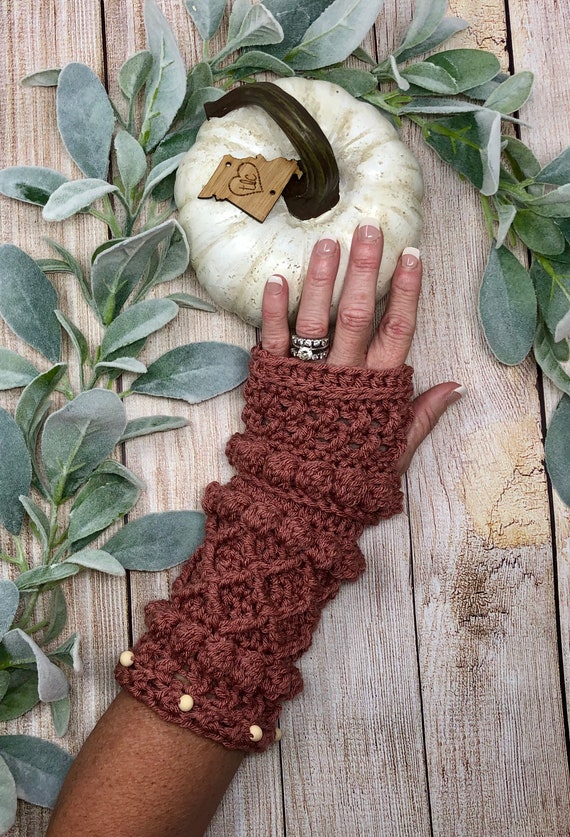 Boho Beaded Fingerless Gloves Crochet Pattern Fingerless Glove