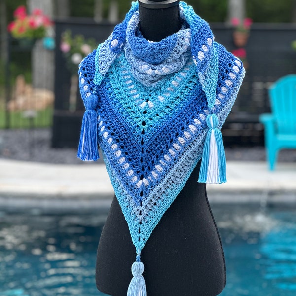 Amelia's Grace Triangle Scarf Crochet Pattern, PDF Digital Download, Written Crochet Instructions, Crochet Shawl, Crochet Scarf Pattern