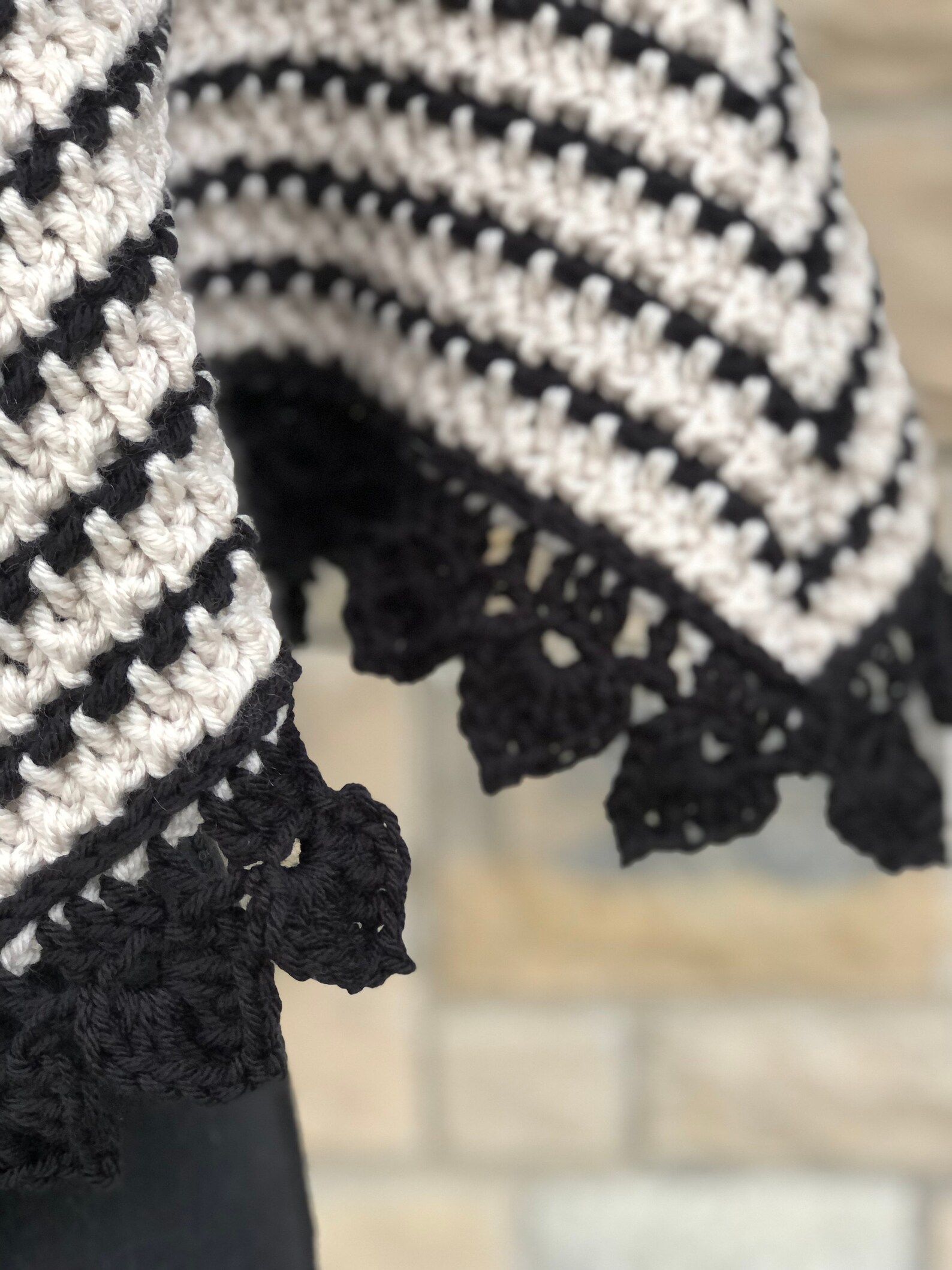 Salty and Striped Poncho, Crochet Pattern, Dense Texture (PDF Pattern