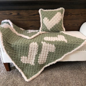 Wonky Heart Blankie & Pillow C2C Pattern, Corner to Corner Crochet Pattern, Crochet Blanket Pattern, Crochet Pillow Pattern, Kids Blanket image 6