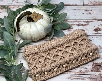 Boho Beaded Head Wrap, Crochet Pattern, Ear Warmer (PDF Pattern)