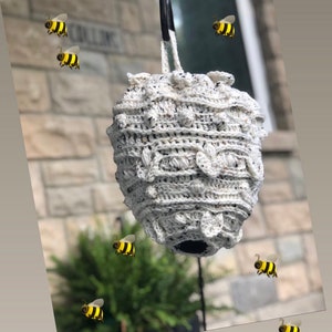 Crochet Hornet's Nest Pattern, Hornet Nest Pattern, Wasp Nest Pattern, Crochet Wasp Nest Pattern, Crochet Wasp Repellant, Hornet's Nest image 6