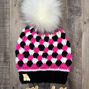 Argyle Beanie, PDF Digital Crochet Pattern, tldotcrochet, Crochet Beanie Pattern, Unisex Beanie, Retro Beanie, Vintage Argyle Color Beanie