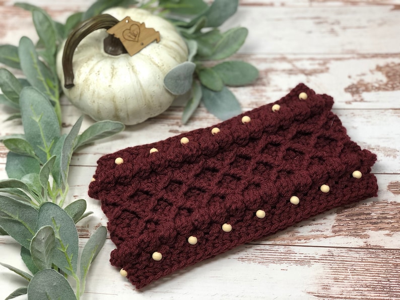 Boho Beaded Head Wrap Pattern Crochet Headband Pattern Etsy