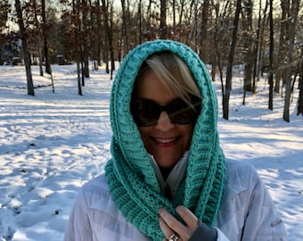 Turnberry Infinity Hood Crochet Pattern, PDF Digital Download Crochet Pattern, Crochet Infinity Scarf, Crochet Hood, Hooded Crochet Scarf