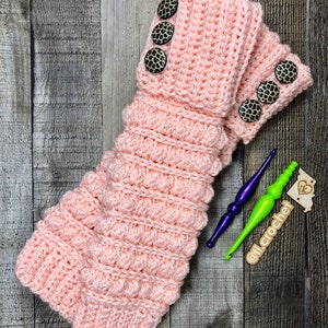 Stonebridge Leg Warmers, Crochet Leg Warmers, Yoga, Ballet, Exercise, Leg Warmers, Crochet PDF Pattern, Decorative Buttons, Mommy and Me