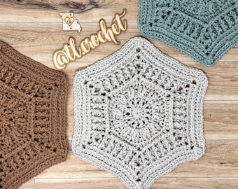 Amelia's Grace Crochet Hexagon, Crochet Grandma Square, Crochet Motif, Crochet Hexagon, Crochet Blanket, Crochet Throw, Crochet Afghan