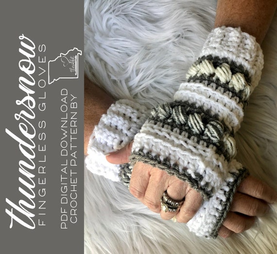 Thundersnow Fingerless Gloves Crochet Pattern, Crochet Gloves, Crochet Hand  Warmers, Fingerless Gloves, Winter Gloves, Arm Warmers, 