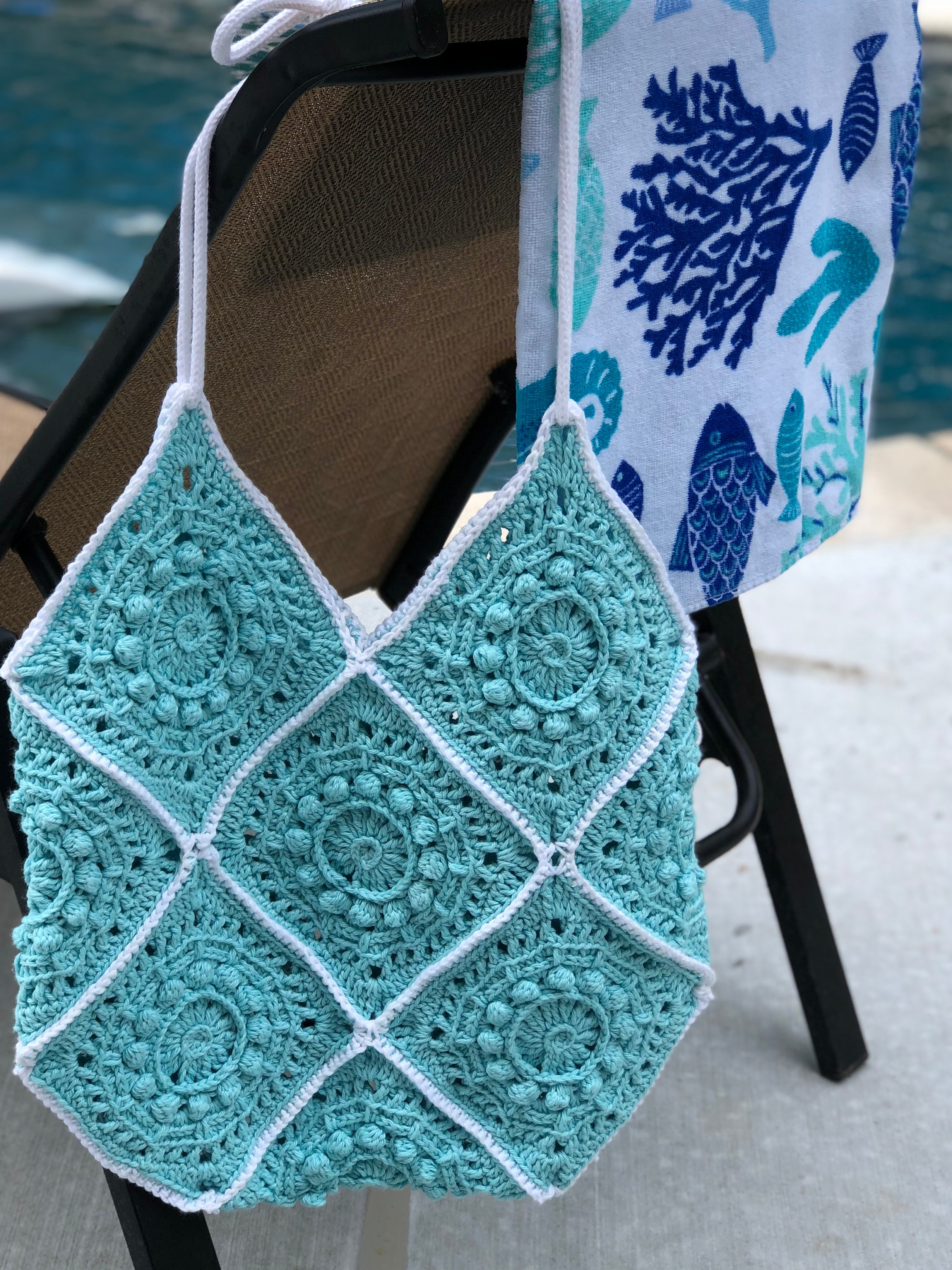 Granny square market bag crochet pattern deals
