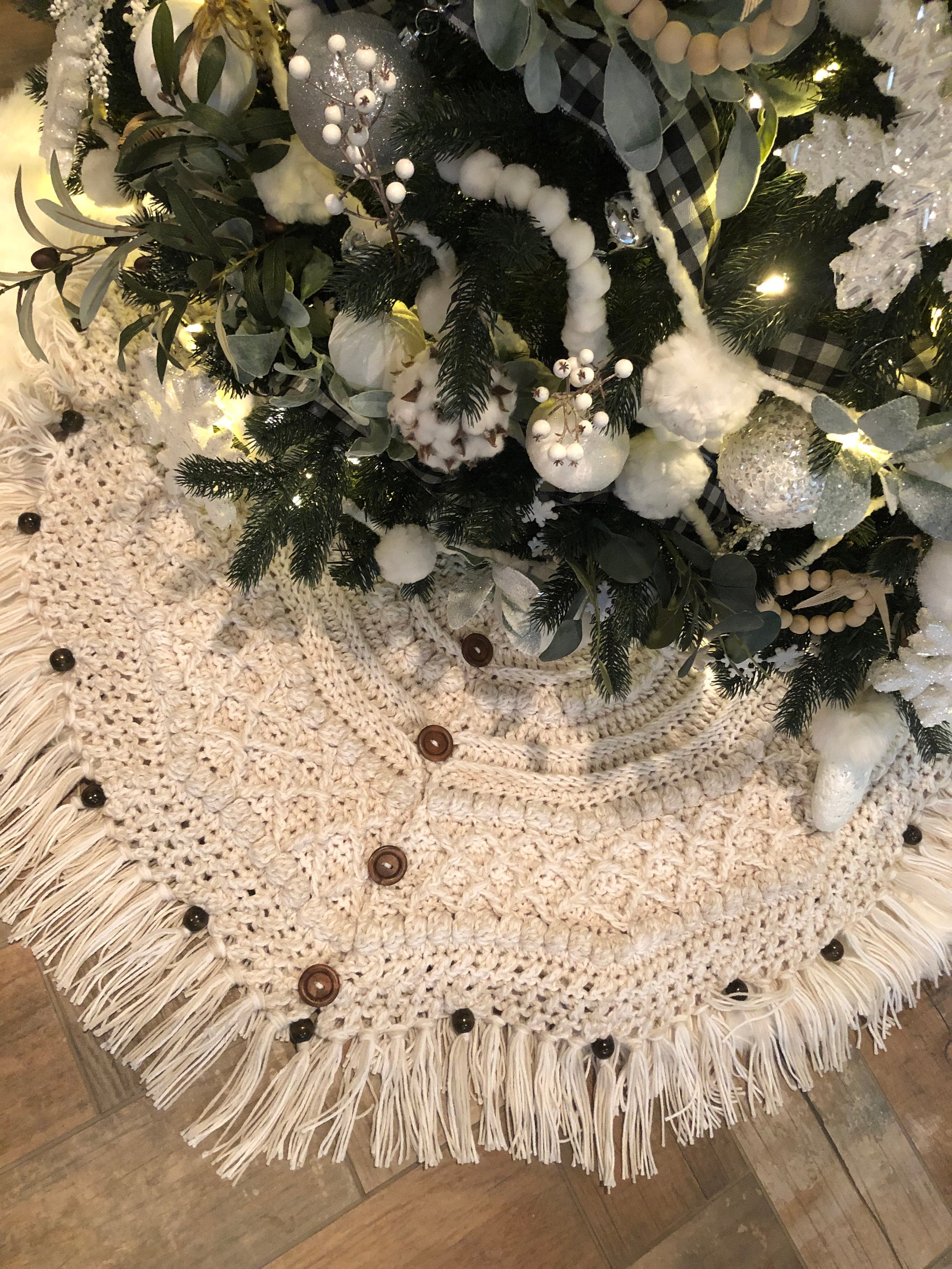 Boho Beaded Tree Skirt Crochet Tree Skirt Pattern Christmas Etsy