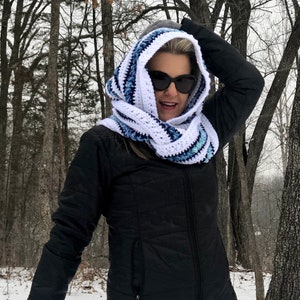 ThunderSnow Infinity Hood, Crochet Hood PDF Pattern, Hooded Scarf Pattern, Crochet Scarf, Crochet Hood, Crochet Infinity Scarf Hood, Scoodie