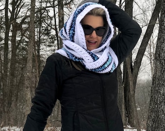 ThunderSnow Infinity Hood, Crochet Hood PDF Pattern, Hooded Scarf Pattern, Crochet Scarf, Crochet Hood, Crochet Infinity Scarf Hood, Scoodie