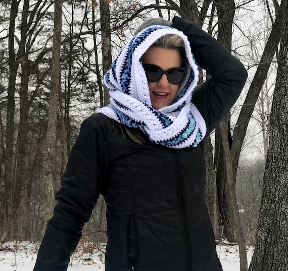 ThunderSnow Infinity Hood, Scarf, Crochet Pattern (PDF Pattern)