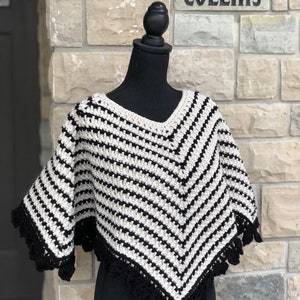 Salty and Striped Poncho, Crochet Poncho, Crochet Cape, Poncho Pattern, Cape Pattern, Mommy and Me Crochet Poncho Pattern, Unisex Poncho