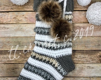 ThunderSnow Stocking PDF Crochet Pattern, Crochet Stocking, Christmas Stocking, Crochet Pattern, Crochet Sock, Crochet Sock Pattern