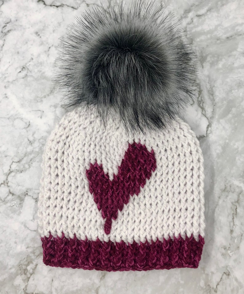 Wonky Heart Beanie Crochet PDF Pattern, Crochet Beanie, Heart Beanie, Valentine Hat, Kids Valentine Beanie, Ladies Valentine Hat, Tween image 6