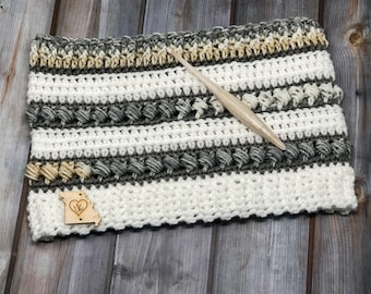 ThunderSnow Cowl PDF Crochet Pattern, Crochet Scarf, Crochet Cowl, Ladie&#39;s Cowl, Men&#39;s Cowl, Women&#39;s Scarf, Sporty Scarf, Kid&#39;s Crochet Cowl