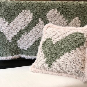 Wonky Heart Blankie & Pillow C2C Pattern, Corner to Corner Crochet Pattern, Crochet Blanket Pattern, Crochet Pillow Pattern, Kids Blanket image 5