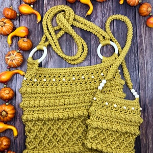 Boho Beaded Cross Body Crochet Purse Pattern, Crochet Purse PDF, Mommy & Me Purse, Crochet Cross Body Purse, Cross Body Bag, Boho Purse image 8