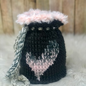 Wonky Heart "drawstring" Barrel Bag PDF Crochet Pattern, Crochet Purse, Crossbody, Drawstring Bag, Crochet Barrel Bag, Kids Purse, Valentine