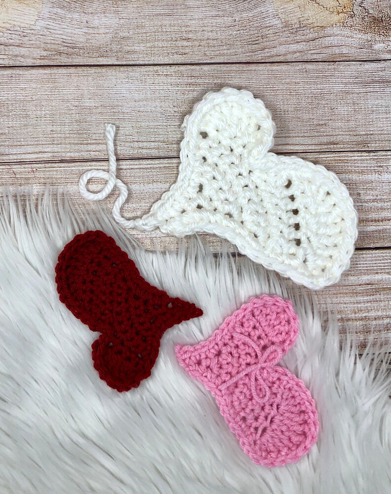 Wonky Heart Applique Crochet PDF Digital Download, Crochet Heart Pattern, Crochet Valentine's Day, Heart Applique, Valentine Gift, Love gift image 6