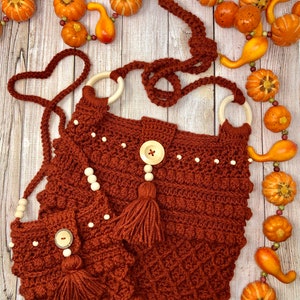 Modèle de sac à main au crochet bohème en perles, sac à main au crochet PDF, sac à main maman et moi, sac à main en crochet au crochet, sac bandoulière, sac à main bohème
