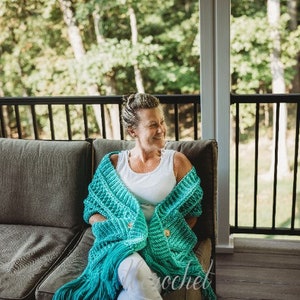 Turnberry Pocket Scarf Crochet Pattern, Pocket Shawl Crochet Pattern, Boho Pocket Scarf Pattern, Pocket Shawl Pattern, Crochet Scarf Pattern image 9